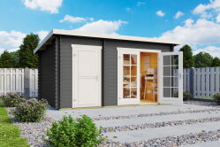 Gartenhaus BELMONT 1 - 380x250 cm, 28mm natur / farbig