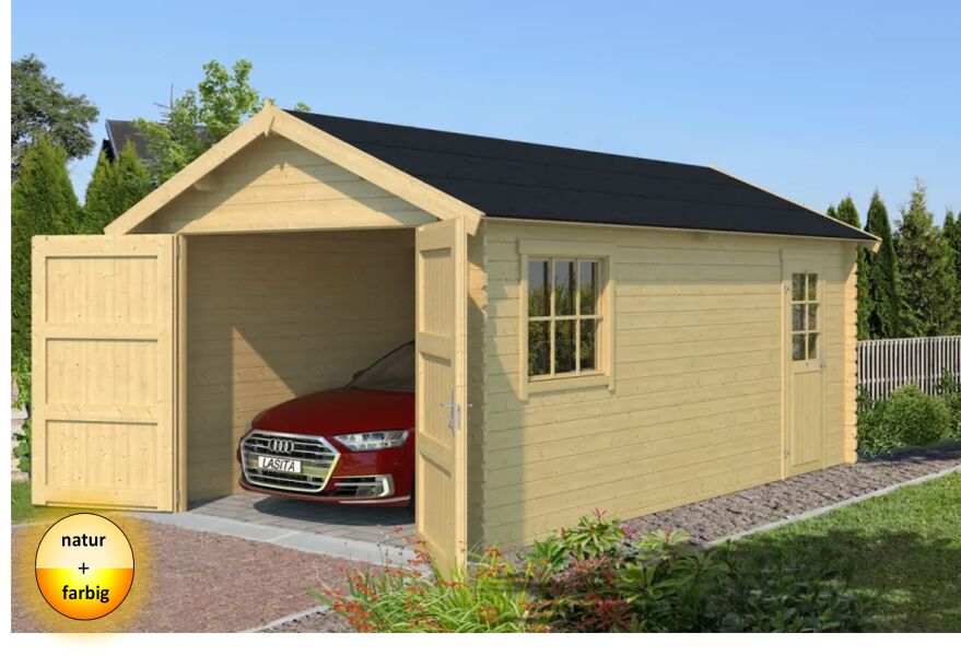 Garage DILLON 540 300x540 cm, 34mm Doppelnut, 28 mm, natur / farbig
