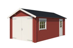 Garage DILLON 540; 300x540 cm Sockelmass; 34mm Doppelnut, SCHWEDENROT lackiert