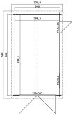 Garage DILLON 540; 300x540 cm Sockelmass; 34mm Doppelnut, SCHWEDENROT lackiert