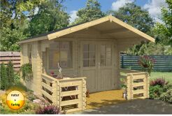 Gartenhaus LOLA 2 - 320x320 + 150 cm, 28 mm, natur / farbig