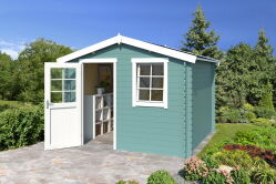 Gartenhaus NINA 175 - 275 x 175 cm, 28 mm, natur / farbig