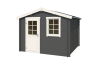 Gartenhaus NINA 275; 275 x 275 cm; 28 mm Blockbohlen, ohne Boden, CARBON GRAU lackiert