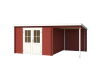 Gartenhaus TAMPA; 292x501 cm; 28mm; 200 cm Schleppdach, ohne Boden, SCHWEDENROT lackiert