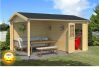Gartenhaus WIBO 300 - 427x300 cm, 28 mm, natur / farbig