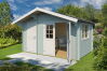 Gartenhaus KEILA 380×250 cm, 28 mm,  natur / farbig