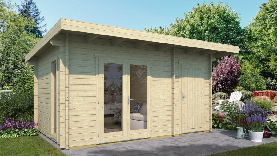 Gartenhaus KLAAS; 470x320 cm ISO (A, 44 mm Doppelnut, inkl. Boden
