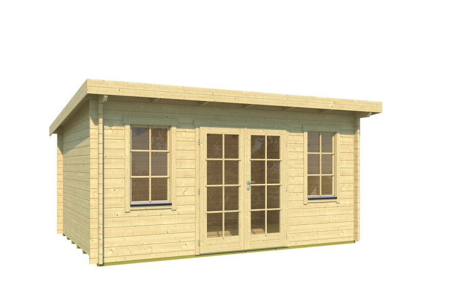 Gartenhaus ALINA, 470x350cm (A); 44mm Bohlen; ISO; inkl. Fußboden