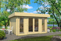 Gartenhaus Flachdachhaus WESER 4 PLUS ISO; 380 x 380 cm...