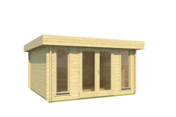 Gartenhaus Flachdachhaus WESER 4 PLUS ISO; 380 x 380 cm...