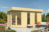 Gartenhaus HENRY PLUS ISO; 448x298 cm (A); 44 mm Doppelnut; inkl Boden