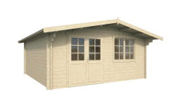 Gartenhaus HELENE; 500x400 cm ISO (R); 44 mm Doppelnut; ohne Boden