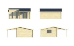 Gartenhaus EUGENIA 580x448 cm (A); 44 mm Doppelnut; ISO;...