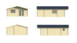 Gartenhaus WILMA 600x800 cm (A); 44 mm Doppelnut; ISO;...