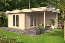 Gartenhaus BERTA 637 x 360 cm (A); 44 mm Doppelnut; ISO;...