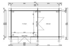Gartenhaus BERTA 637 x 360 cm (A); 44 mm Doppelnut; ISO; inkl Boden