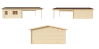 Topgarden Doppelgarage mit Carport 595 x 1069 cm (A); 44 mm Doppelnut, Satteldach, mit Holztor