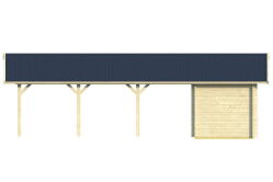 Topgarden Gartenhaus Carport 423 x 867 cm (A); 44 mm Doppelnut, Satteldach
