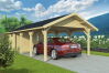 Topgarden Gartenhaus Carport 423 x 867 cm (A); 44 mm Doppelnut, Satteldach