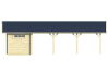 Topgarden Gartenhaus Carport 423 x 867 cm (A); 44 mm Doppelnut, Satteldach