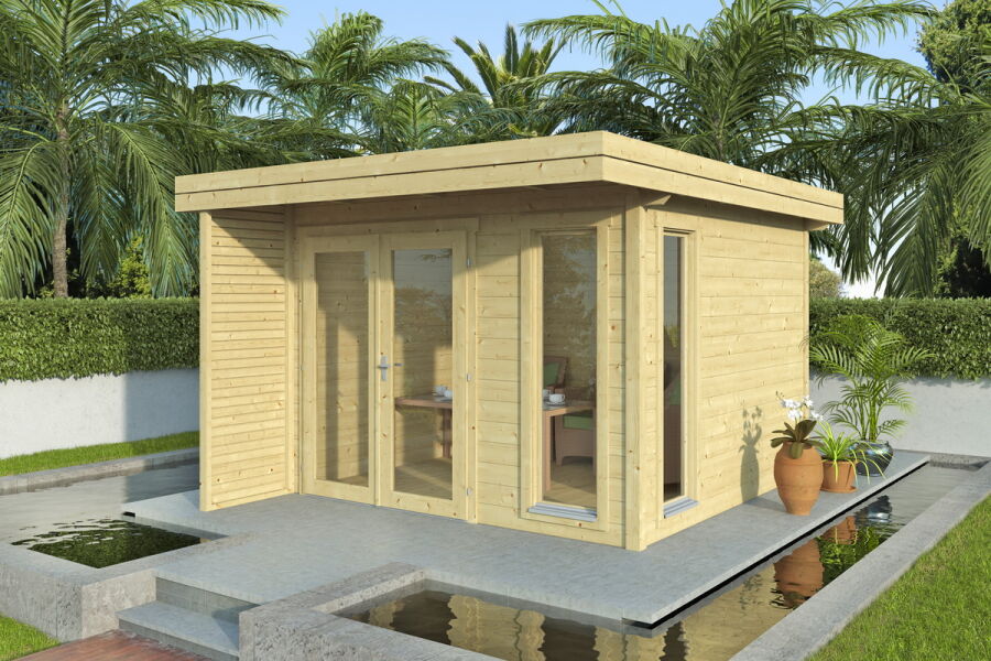 Gartenhaus MONICA 298 x 378 cm (A); 28mm Wände; ohne Boden