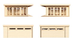 Gartenhaus MELANY 598 x 598 cm (A); 70 mm Doppelnut; ISO;...