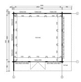 Gartenhaus MELANY 598 x 598 cm (A); 70 mm Doppelnut; ISO; inkl Boden und Terrasse