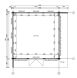 Gartenhaus MELANY 598 x 598 cm (A); 70 mm Doppelnut; ISO; inkl Boden und Terrasse