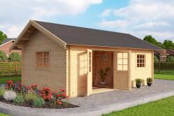 Gartenhaus CAROLINE 575x390 cm; 40mm Doppelnut;...