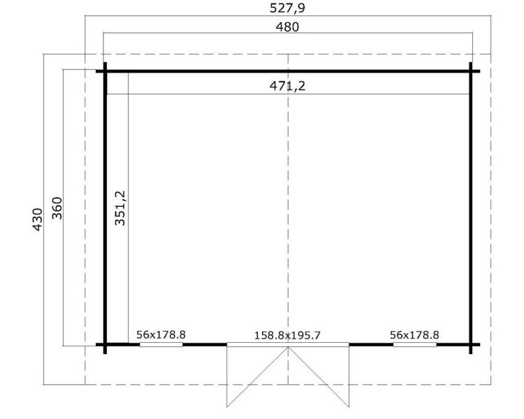 Gartenhaus ELGIN 44; 500x380 cm; 44mm Doppelnut; inkl. Fußboden; SILVER Variante