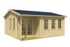 Gartenhaus SRI LANKA 580x500  cm; 44mm Doppelnut; Boden, Veranda, SILVER Variante