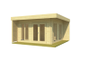 Gartenhaus SOPHIA PLUS ISO; 480x470 cm (A); 44 mm Doppelnut; inkl. Boden und Terrasse