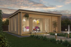 Gartenhaus JAPAN 628x410 cm; 44mm Bohlen; ISO;...