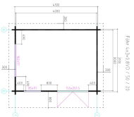 Gartenhaus FÖHR 4x3 m / 50mm / naturbelassen