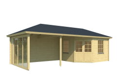 Gartenhaus PAULA 5-Eck 802x350 cm (A), 44mm Doppelnut;...