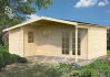 Gartenhaus BENNO 530x450 cm (P); 40 mm Doppelnut; ISO-Glas; 2-Raum-Haus; ohne Boden