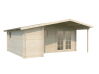 Gartenhaus BENNO 530x450 cm (P); 40 mm Doppelnut; ISO-Glas; 2-Raum-Haus; ohne Boden