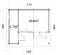 Gartenhaus BENNO 530x450 cm (P); 40 mm Doppelnut; ISO-Glas; 2-Raum-Haus; ohne Boden