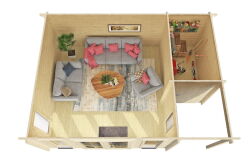 Gartenhaus SASKIA PLUS ISO; 560x416 cm ISO (A); 44mm...