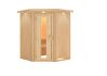 Sauna LARIN 151x151 cm Eckeinstieg 68 mm Systemsauna