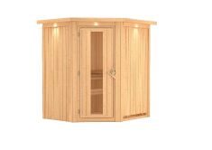 Sauna TAURIN 175x152 cm Eckeinstieg 68 mm Systemsauna