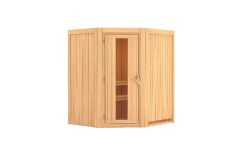 Sauna TAURIN (Eckeinstieg) / Holztür / kein Dachkranz / ohne Ofen