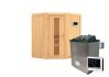 Sauna TAURIN (Eckeinstieg) / Holztür / kein Dachkranz / Ofen 4,5 KW externe Strg easy