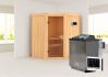 Sauna TAURIN (Eckeinstieg) / bronzierte Tür / kein Dachkranz / Ofen 4,5 kW Bio externe Strg easy