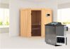 Sauna TAURIN (Eckeinstieg) / graphit Tür / kein Dachkranz / Ofen 4,5 kW Bio externe Strg easy