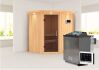Sauna TAURIN (Eckeinstieg) / graphit Tür / inkl. Dachkranz / Ofen 4,5 kW Bio externe Strg easy