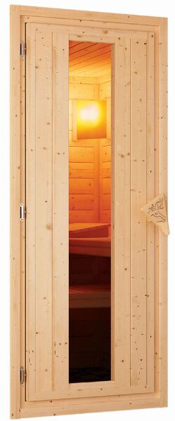 Sauna VARIADO (Fronteinstieg) / Holztür / kein Dachkranz / Ofen 4,5 kW integr. Strg