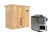 Sauna VARIADO (Fronteinstieg) / Holztür / inkl. Dachkranz / Ofen 4,5 kW Biokombi  externe Strg easy
