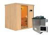 Sauna BODIN (Fronteinstieg) / bronzierte Tür / kein Dachkranz / Ofen 4,5 KW externe Strg easy