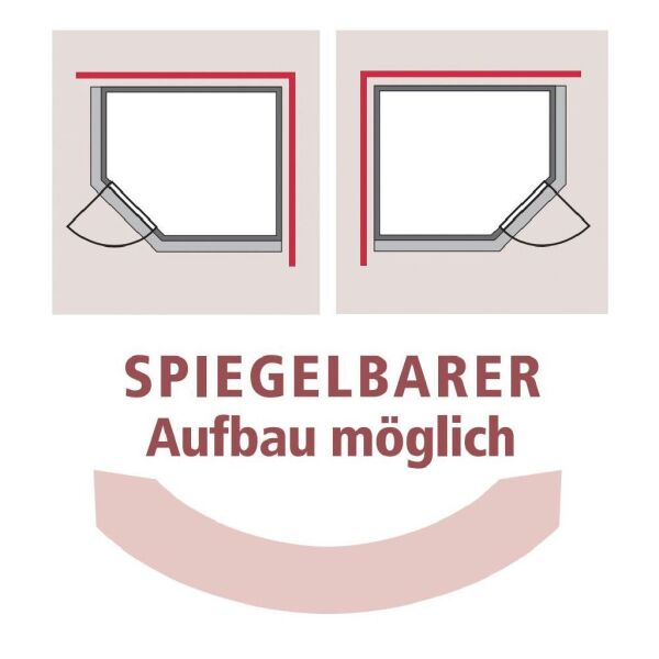 Sauna CARIN (Eckeinstieg) / klarglas Tür / kein Dachkranz / ohne Ofen